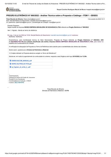 PREGÃO ELETRÔNICO Nº 060/2022 - DILIGÊNCIA COLIC AO PATRIMÔNIO - PROPOSTA - ITEM 1 - EBSEG