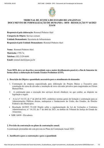 DOCUMENTO DE FORMALIZAÇÃO DE DEMANDA - DFD - CT Nº 011.2026 - FUNJEAM X ARAGÃO E TEIXEIRA ARQUITETURA E ENGENHARIA LTDA.PDF