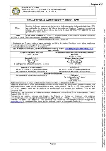 PREGÃO ELETRÔNICO Nº 02/2021 - EDITAL DE LICITAÇÃO