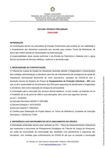 PREGÃO ELETRÔNICO Nº 002/2021 - ESTUDO TÉCNICO PRELIMINAR