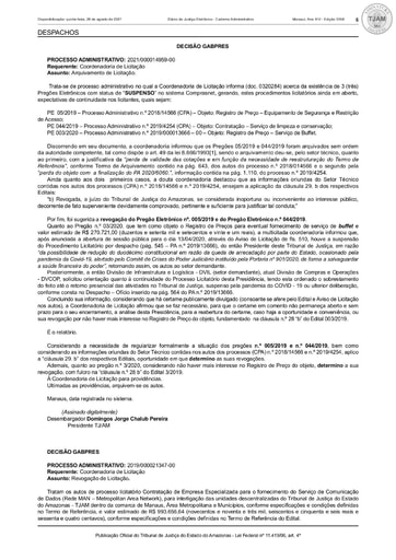 PREGÃO ELETRÔNICO Nº 003/2020 - DECISÃO - REVOGAÇÃO (DJE)
