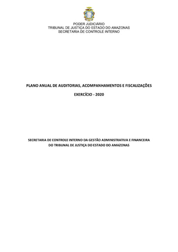 Plano Anual de Auditoria 2020