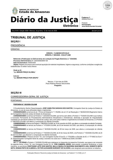 PREGÃO ELETRÔNICO Nº 034/2026 - ERRATA DO AVISO DE LICITAÇÃO (DJE)