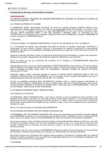 PREGÃO ELETRÔNICO Nº 020/2020 - CONTRARRAZÕES RECURSAIS - JF X ABILITY X LIMP