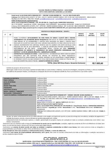 PREGÃO ELETRÔNICO Nº 46/2021 - PROPOSTA - GRUPO 1 E ITEM 8 - JULIO CESAR