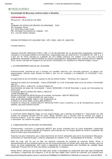 PREGÃO ELETRÔNICO Nº 022/2020 - CONTRARRAZÕES RECURSAIS - HIGILIMP X ABILITY