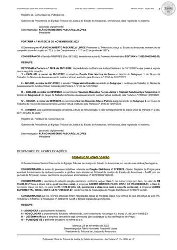 PREGÃO ELETRÔNICO 74/2022 - DESPACHO DE HOMOLOGAÇÃO