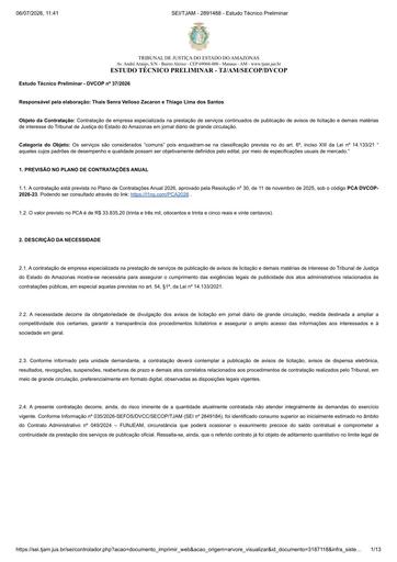 PREGÃO ELETRÔNICO Nº 053/2026 - ESTUDO TÉCNICO PRELIMINAR