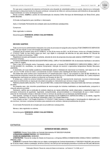 PREGÃO ELETRÔNICO Nº 015/2021 - DECISÃO (DJE)