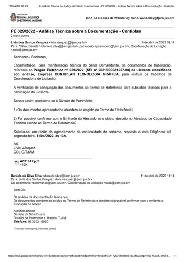 PREGÃO ELETRÔNICO N° 029/2022 - DILIGÊNCIA COLIC AO PATRIMÔNIO - HABILITAÇÃO - CONTIPLAN