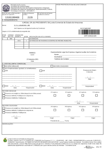 PREGÃO ELETRÔNICO Nº 018/2022 - HABILITAÇÃO - DOCUMENTOS COMPLEMENTARES - GRUPO 5 - S. Y. L. LOUREIRO