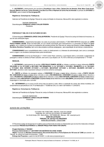 PREGÃO ELETRÔNICO Nº 54/2021 - AVISO DE LICITAÇÃO - DJE