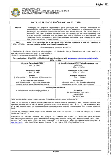 PREGÃO ELETRÔNICO Nº 009/2021 - EDITAL DE LICITAÇÃO