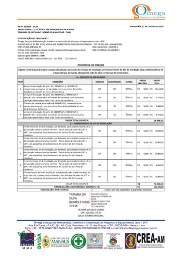 PREGÃO ELETRÔNICO Nº 024/2020 - PROPOSTA - OMEGA
