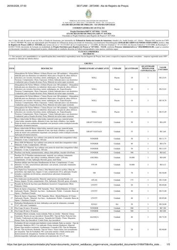 ARP 15/2026 PE 27/2026 - MATERIAIS/INSUMOS PARA MANUTENÇÃO PREDIAL PREVENTIVA E CORRETIVA