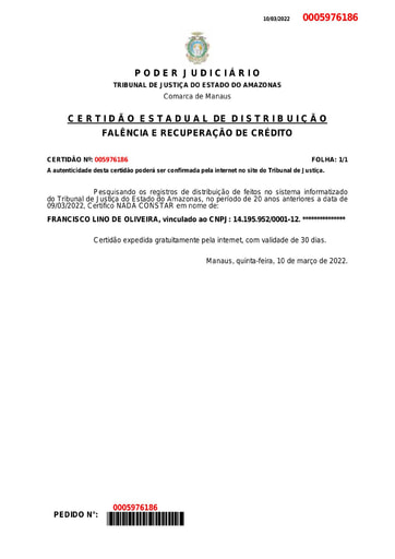 PREGÃO ELETRÔNICO Nº 018/2022 - HABILITAÇÃO - EXTRAÍDOS DO SICAF E SITE - GRUPO 8 - FRANCISCO LINO