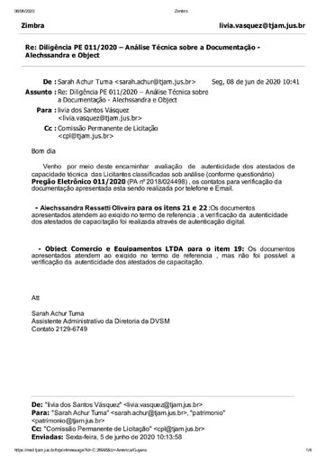 PREGÃO ELETRÔNICO Nº 011/2020 – DILIGÊNCIA CPL À DIVISÃO DE SERVIÇO MÉDICO - DOCUMENTAÇÃO 3