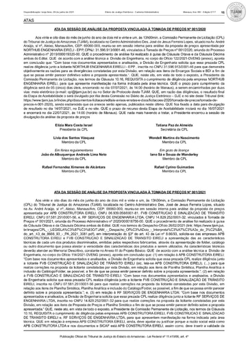 TOMADA DE PREÇOS Nº 001/2020  - ATA DA SESSÃO DE ANÁLISE DA PROPOSTA (DJE)
