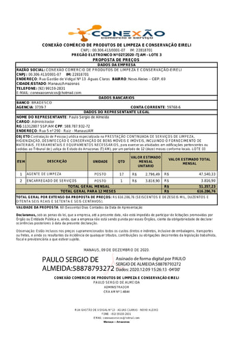 PREGÃO ELETRÔNICO Nº 027/2020 - PROPOSTA RETIFICADA 3 - ITEM 3 - CONEXÃO