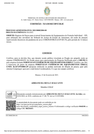 PREGÃO ELETRÔNICO Nº 016/2022 - CERTIDÃO DE DECURSO DE PRAZO - G2 - FORTCLEAN