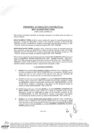 PREGÃO ELETRÔNICO Nº 005/2025 - DOCUMENTAÇÃO EXTRAÍDA SICAF - RKV ALIMENTOS LTDA