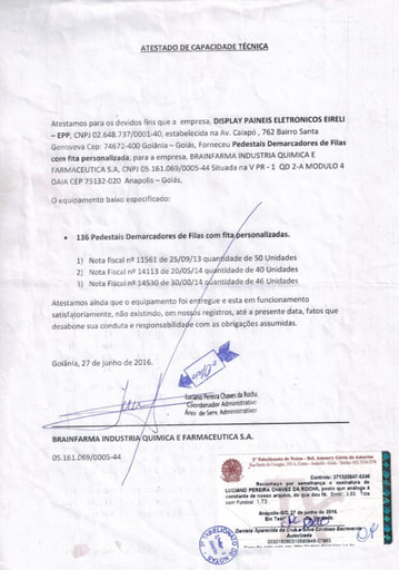 PREGÃO ELETRÔNICO Nº 46/2021 - HABILITAÇÃO - DOCUMENTOS COMPLEMENTARES - ITENS 3 E 4 - DISPLAY