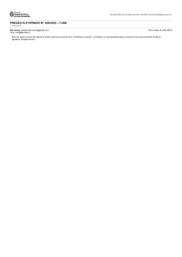 PREGÃO ELETRÔNICO Nº 026/2022 - PEDIDO DE ESCLARECIMENTO - DM SANTOS