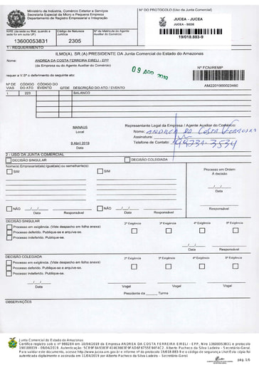 PREGÃO ELETRÔNICO Nº 022/2021 - DILIGÊNCIA - HABILITAÇÃO - DOCUMENTOS COMPLEMENTARES - ITEM 3 - ANDREA DA COSTA