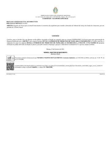PREGÃO ELETRÔNICO Nº 018/2022 - CERTIDÃO DE DECURSO DE PRAZO - GRUPO 7 - PÉTALA COMÉRCIO