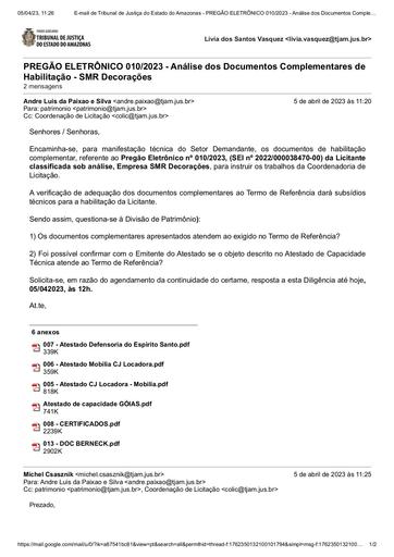 PREGÃO ELETRÔNICO Nº 010/2023 - DILIGÊNCIA COLIC À DVPM - DOCUMENTAÇÃO - SMR DECORAÇÕES - GRUPO 7