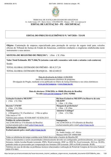 PREGÃO ELETRÔNICO Nº 047/2026 - EDITAL DE LICITAÇÃO