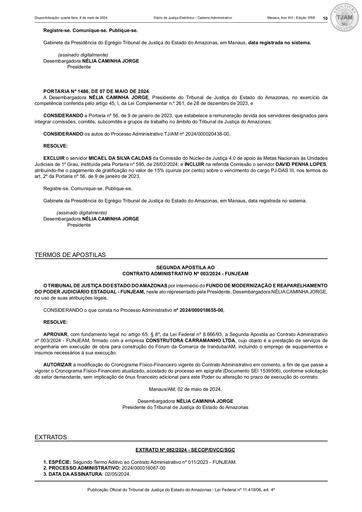PUBLICAÇÃO DO EXTRATO DO SEGUNDO TERMO ADITIVO AO CONTRATO ADMINISTRATIVO Nº 011/2023-FUNJEAM.pdf