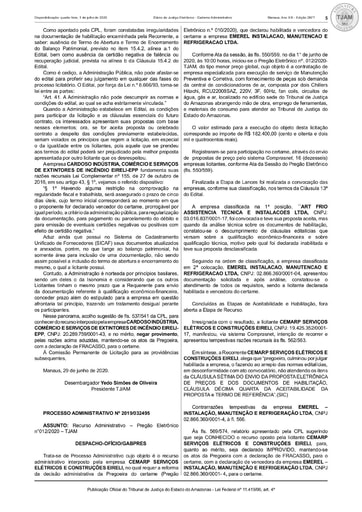 PREGÃO ELETRÔNICO Nº 012/2020 - DECISÃO RECURSO (DJE)