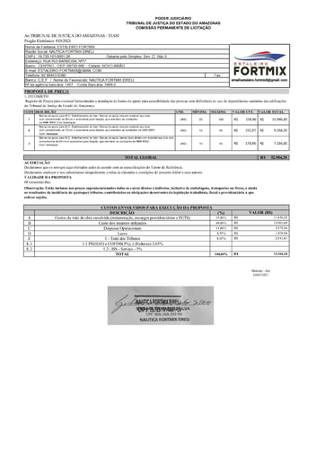 PREGÃO ELETRÔNICO Nº 010/2021 - PROPOSTA - NÁUTICA FORTMIX