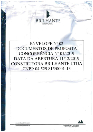 CONCORRÊNCIA 001/2019 – PROPOSTA - BRILHANTE - PARTE 01
