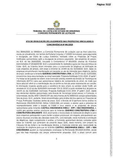 CONCORRÊNCIA Nº 001/2019 - ATA DA SESSÃO - PARTE 1