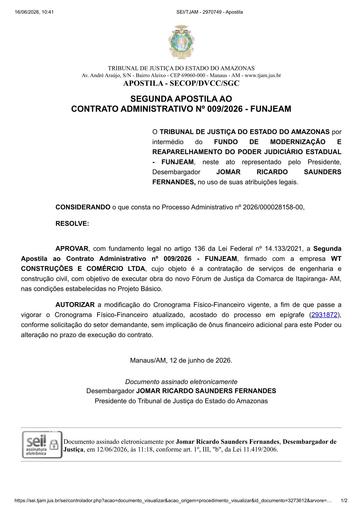 2ª APOSTILA - CT Nº 009.2026 - FUNJEAM X WT CONSTRUÇÕES E COMÉRCIO LTDA.pdf