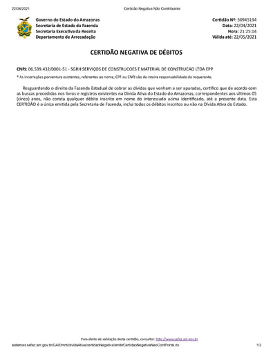 PREGÃO ELETRÔNICO Nº 013/2021 - HABILITAÇÃO - DOCS RETIRADOS DO SICAF E SITE - SGRH