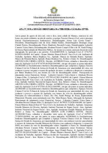 TERCEIRA CÂMARA CÍVEL - 28 ATA DE JULGAMENTOS DIA 15.08.2022