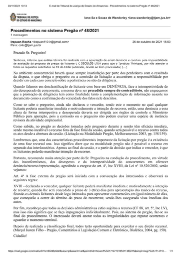 PREGÃO ELETRÔNICO Nº 48/2021 - E-MAIL - APÓCRIFO