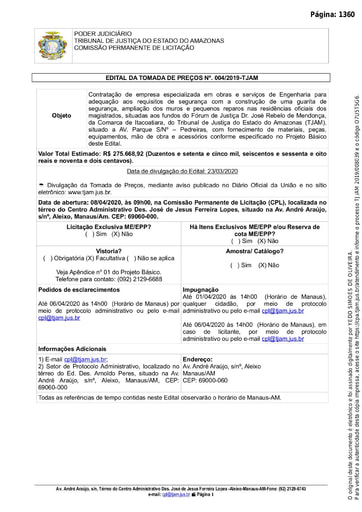 TOMADA DE PREÇOS Nº 004/2019 - EDITAL DE LICITAÇÃO