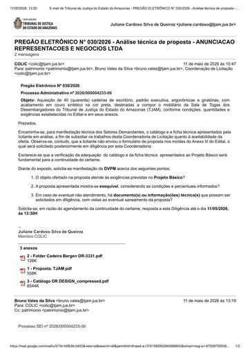 PREGÃO ELETRÔNICO Nº 030/2026 - DILIGÊNCIA COLIC À DVPM - PROPOSTA - ANUNCIACAO REPRESENTACOES E NEGOCIOS LTDA