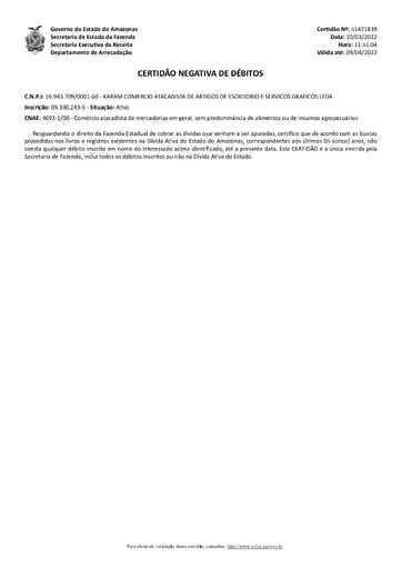 PREGÃO ELETRÔNICO Nº 026/2022 - HABILITAÇÃO - EXTRAÍDOS DO SICAF E SITE - KARAM
