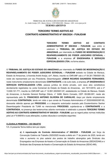 3º TERMO ADITIVO - CT Nº 006.2024 - FUNJEAM X JF ENGENHARIA E SERVIÇOS ESPECIALZADOS LTDA.pdf