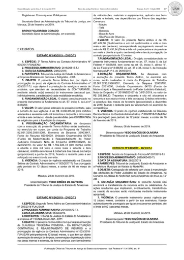 EXTRATO N° 040 2019   ACT N° 007 2019   TJAM x PREFEITURA MUNICIPAL DE ATALAIA DO NORTE