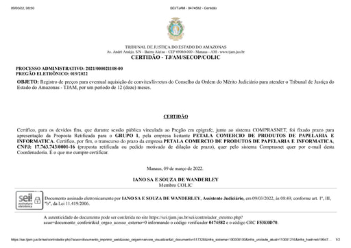 PREGÃO ELETRÔNICO Nº 019/2022 - CERTIDÃO DECURSO DE PRAZO - PETALA