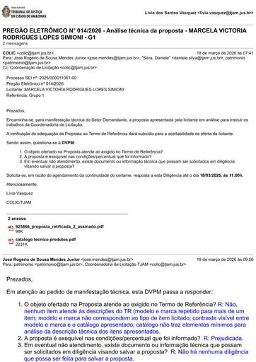 PREGÃO ELETRÔNICO Nº 014/2026 - DILIGÊNCIA COLIC Á DVPM - PROPOSTA RETIFICADA - MARCELA - G1