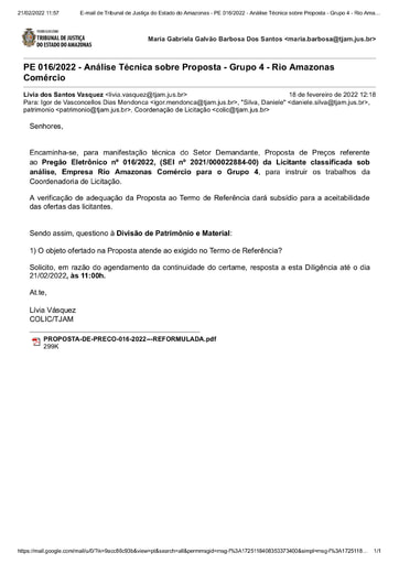PREGÃO ELETRÔNICO Nº 016/2022 - DILIGÊNCIA COLIC AO PATRIMÔNIO - GRUPO 4 - PROPOSTA - RIO AMAZONAS