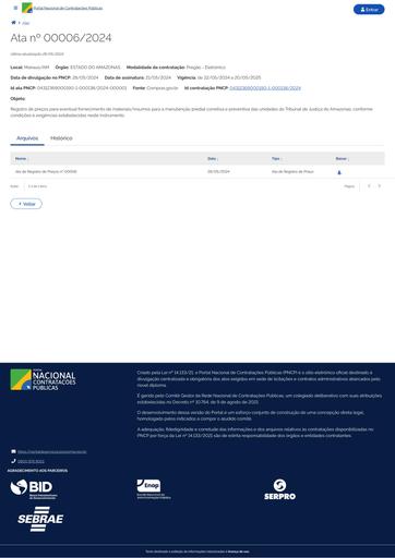 PUBLICAÇÃO DA ATA DE REGISTRO DE PREÇOS NO PNCP