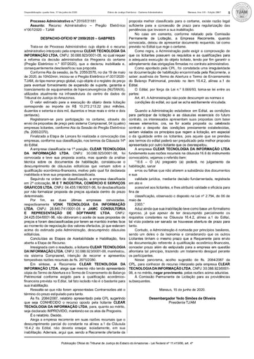 PREGÃO ELETRÔNICO Nº 007/2020 – DESPACHO-OFÍCIO Nº 2059/2020